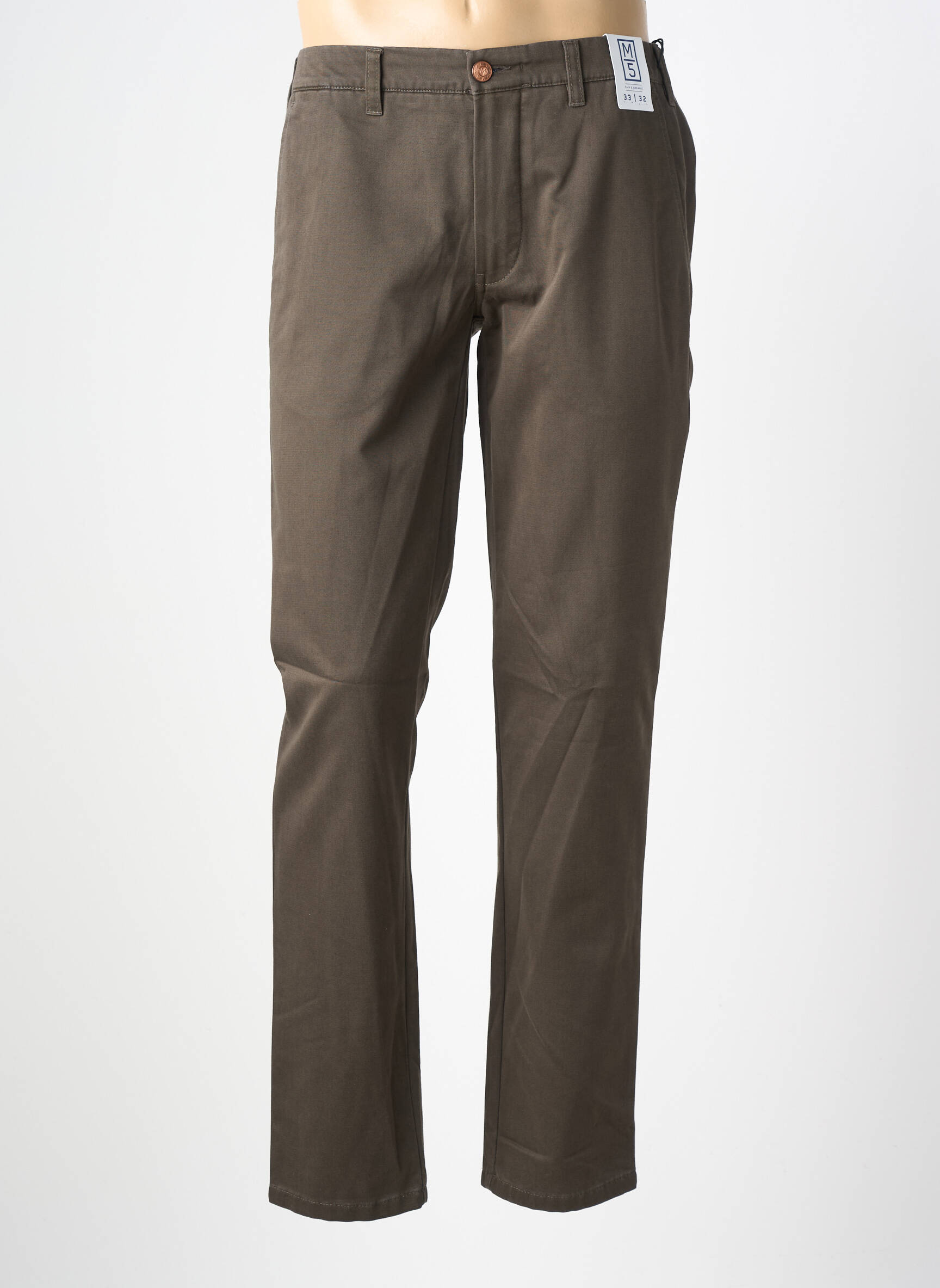 Pantalon chino stretch taille normale vert M5 BY MEYER homme