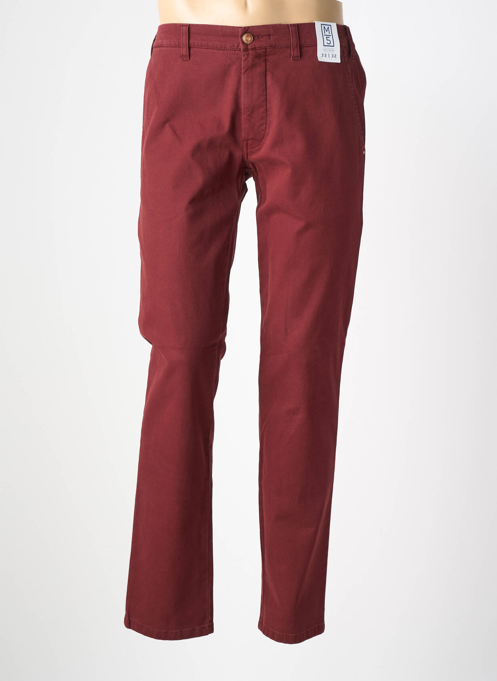 Pantalon chino tissage chiné taille normale rouge M5 BY MEYER homme