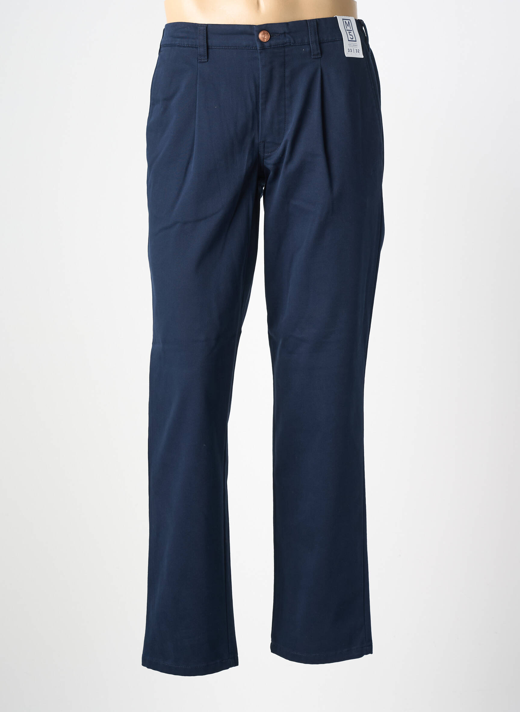 Pantalon chino stretch taille haute bleu M5 BY MEYER homme
