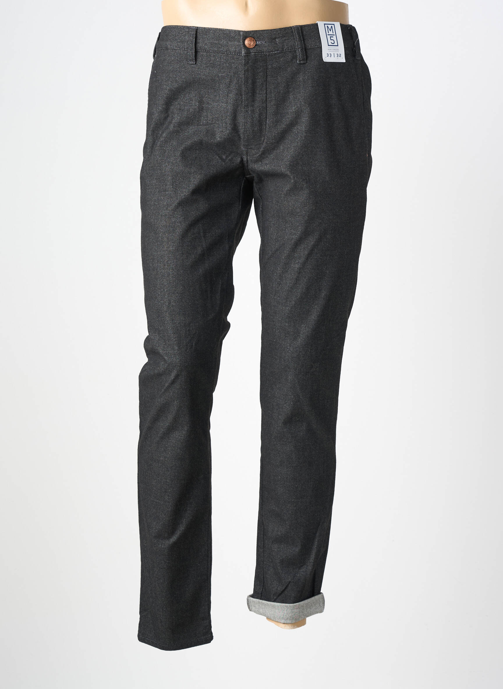 Pantalon chino tissage chiné taille normale gris M5 BY MEYER homme