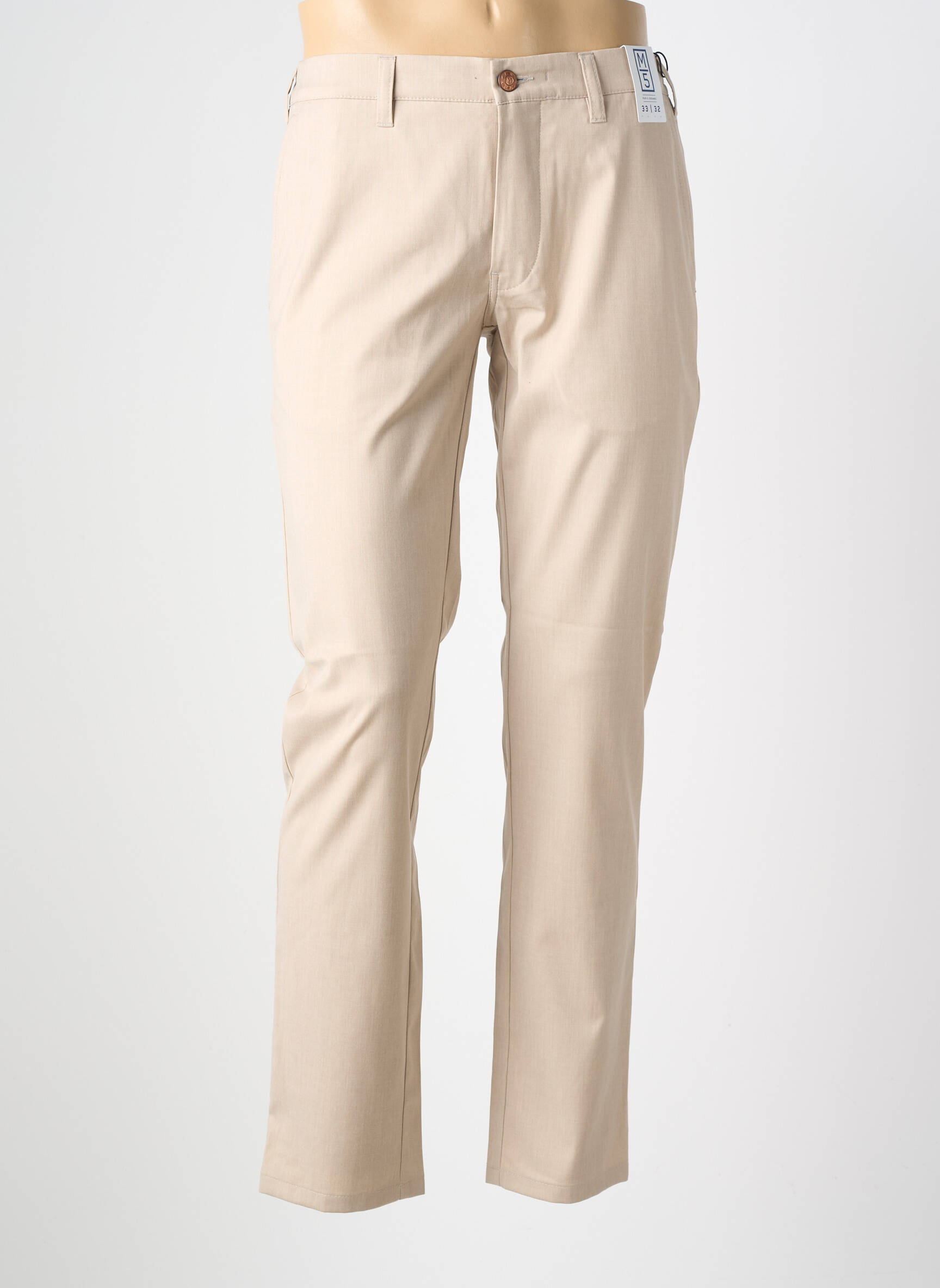 Pantalon chino tissage chiné taille basse beige M5 BY MEYER homme