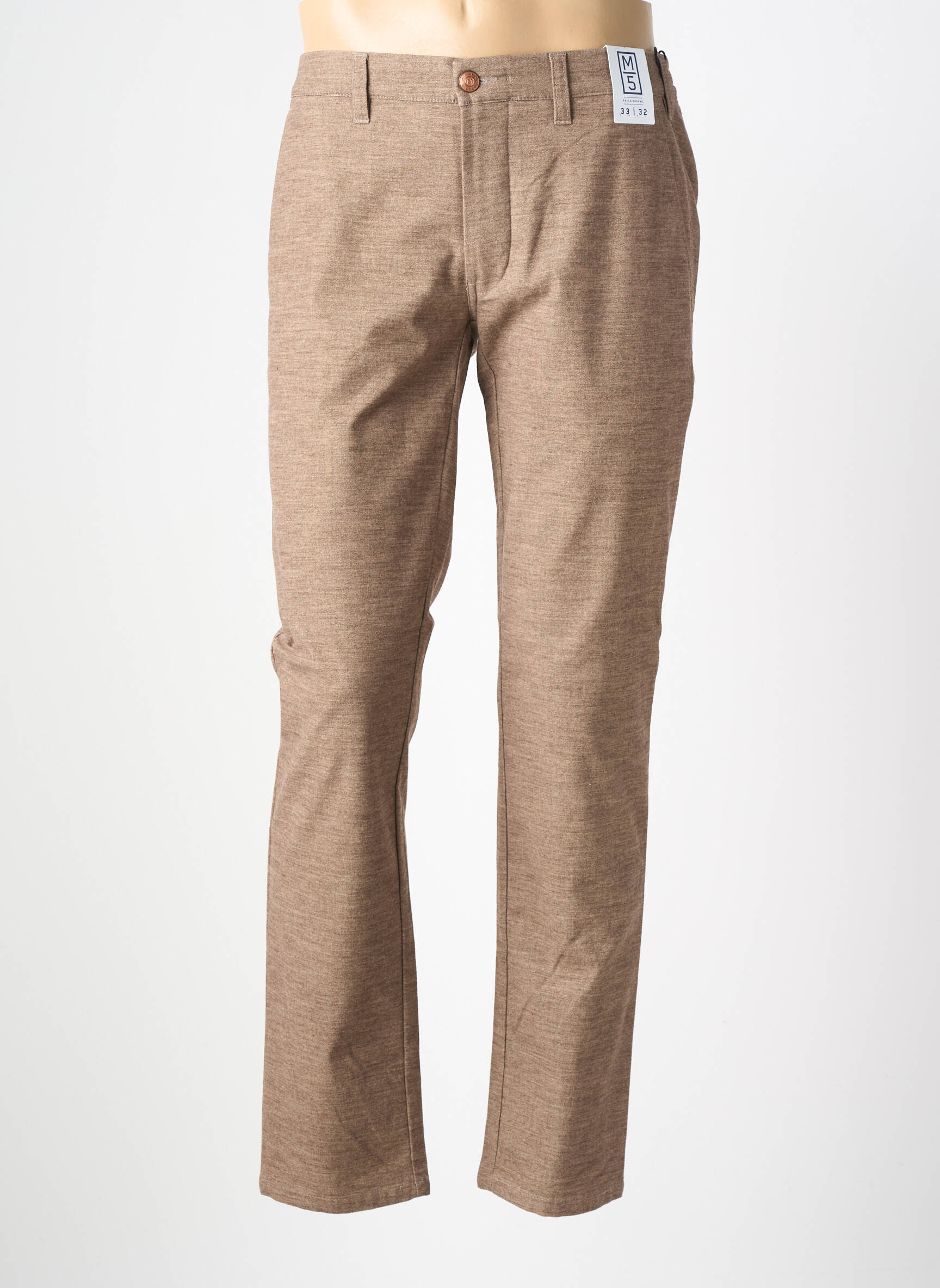 Pantalon chino tissage chiné taille normale marron M5 BY MEYER homme