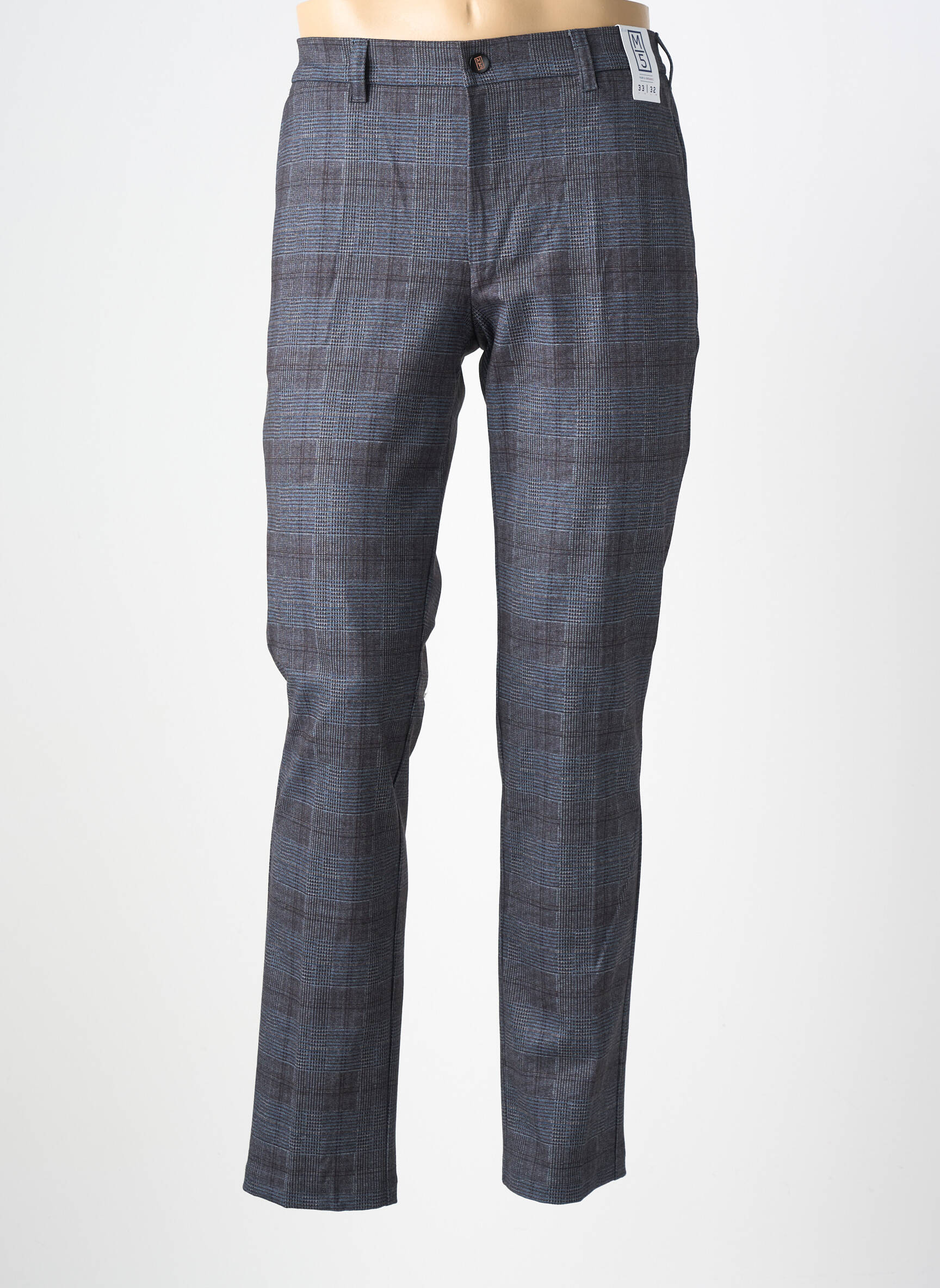 Pantalon chino imprimé imprimé prince de galle taille normale gris M5 BY MEYER homme