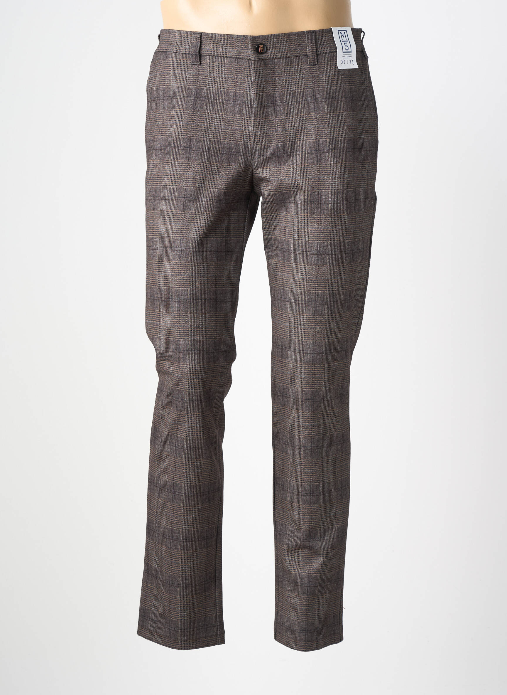 Pantalon chino imprimé imprimé prince de galle taille normale gris M5 BY MEYER homme