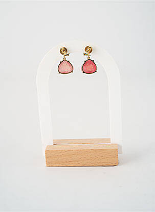 Boucles d’oreilles ornement pierre rose NIKI PARIS femme
