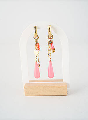 Boucles d’oreilles fermeture fermoir créole rose YEHWANG femme