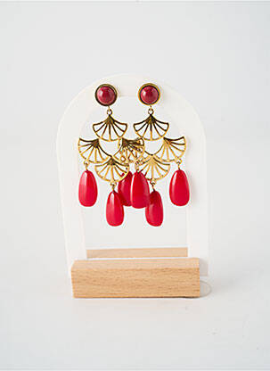 Boucles d’oreilles fermeture boucle(s) rouge BOHM femme