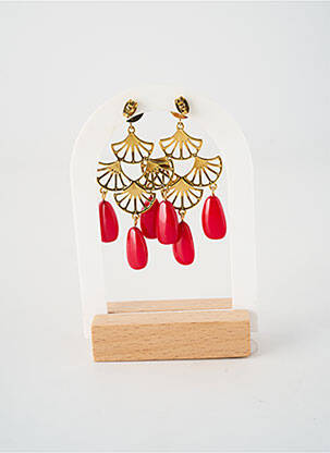 Boucles d’oreilles fermeture boucle(s) rouge BOHM femme