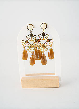Boucles d’oreilles fermeture boucle(s) marron BOHM femme