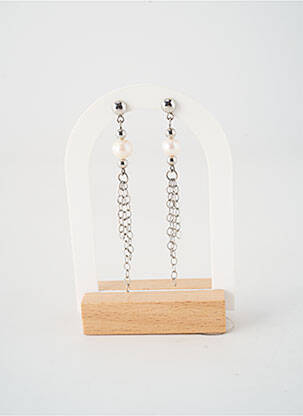 Boucles d’oreilles ornement perles argent CEMPP femme