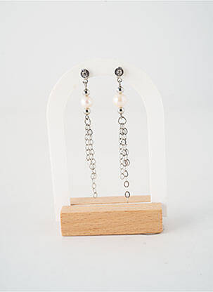 Boucles d’oreilles ornement perles argent CEMPP femme