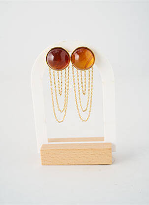 Boucles d’oreilles fermeture boucle(s) marron BOHM femme