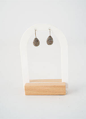 Boucles d’oreilles fermeture crochet marron HORBINOR femme