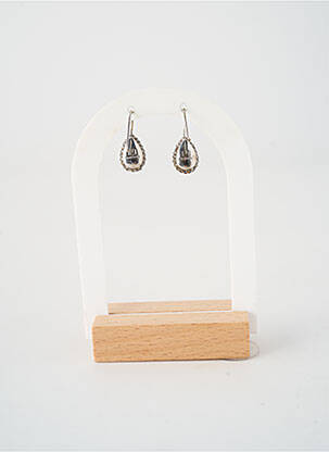 Boucles d’oreilles fermeture crochet marron HORBINOR femme