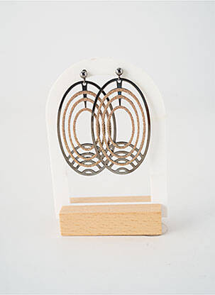 Boucles d’oreilles matériaux argent noir ORUS femme