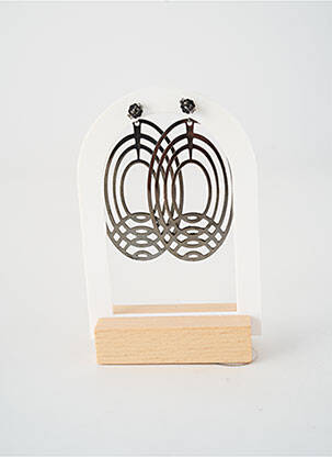 Boucles d’oreilles matériaux argent noir ORUS femme