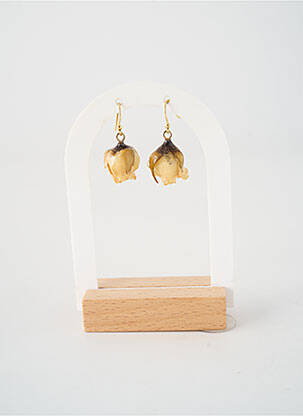 Boucles d’oreilles fermeture crochet beige MADAME LILI femme