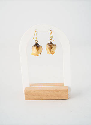 Boucles d’oreilles matériaux argent beige MADAME LILI femme