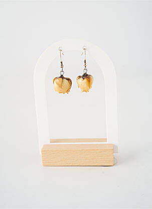 Boucles d’oreilles fermeture crochet beige MADAME LILI femme