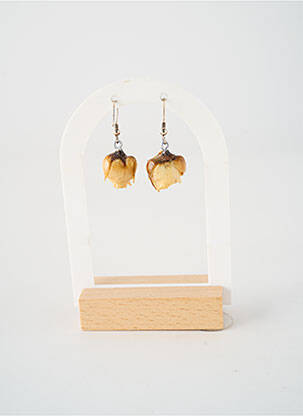 Boucles d’oreilles fermeture crochet beige MADAME LILI femme