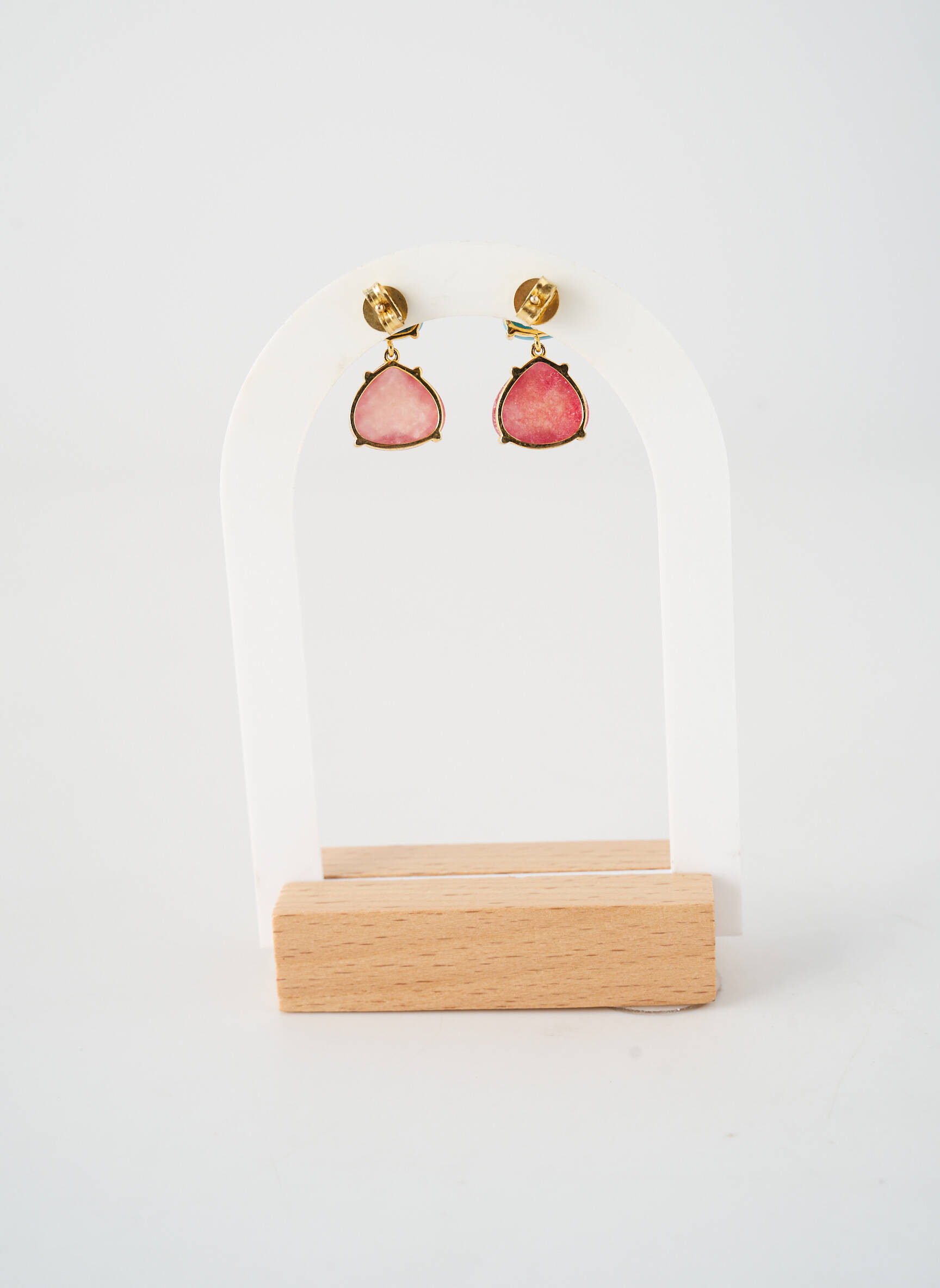 Boucles d’oreilles ornement pierre rose NIKI PARIS femme