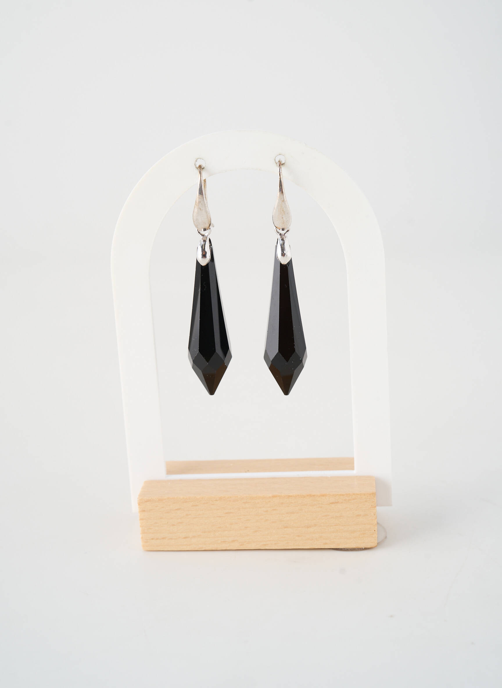 Boucles d’oreilles fermeture crochet noir MARLU femme