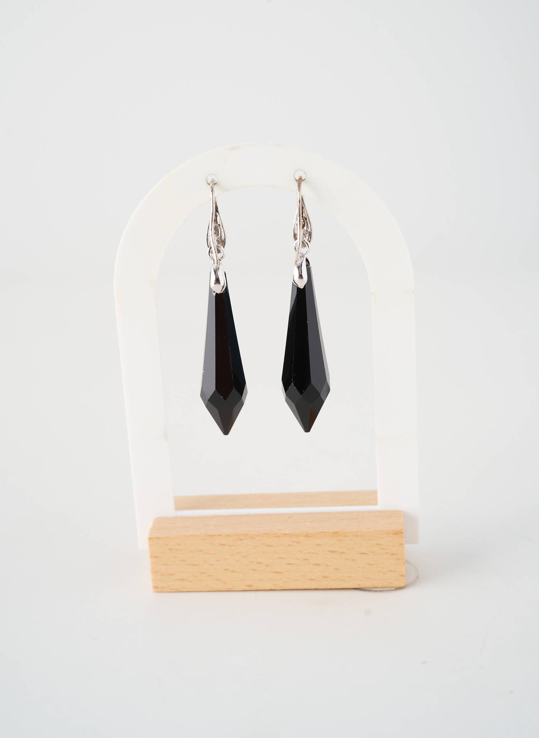 Boucles d’oreilles fermeture crochet noir MARLU femme