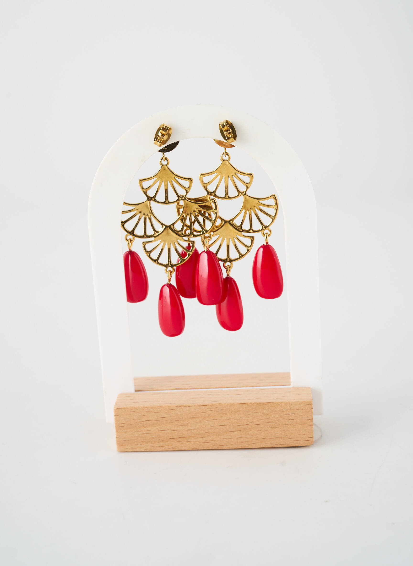 Boucles d’oreilles fermeture boucle(s) rouge BOHM femme