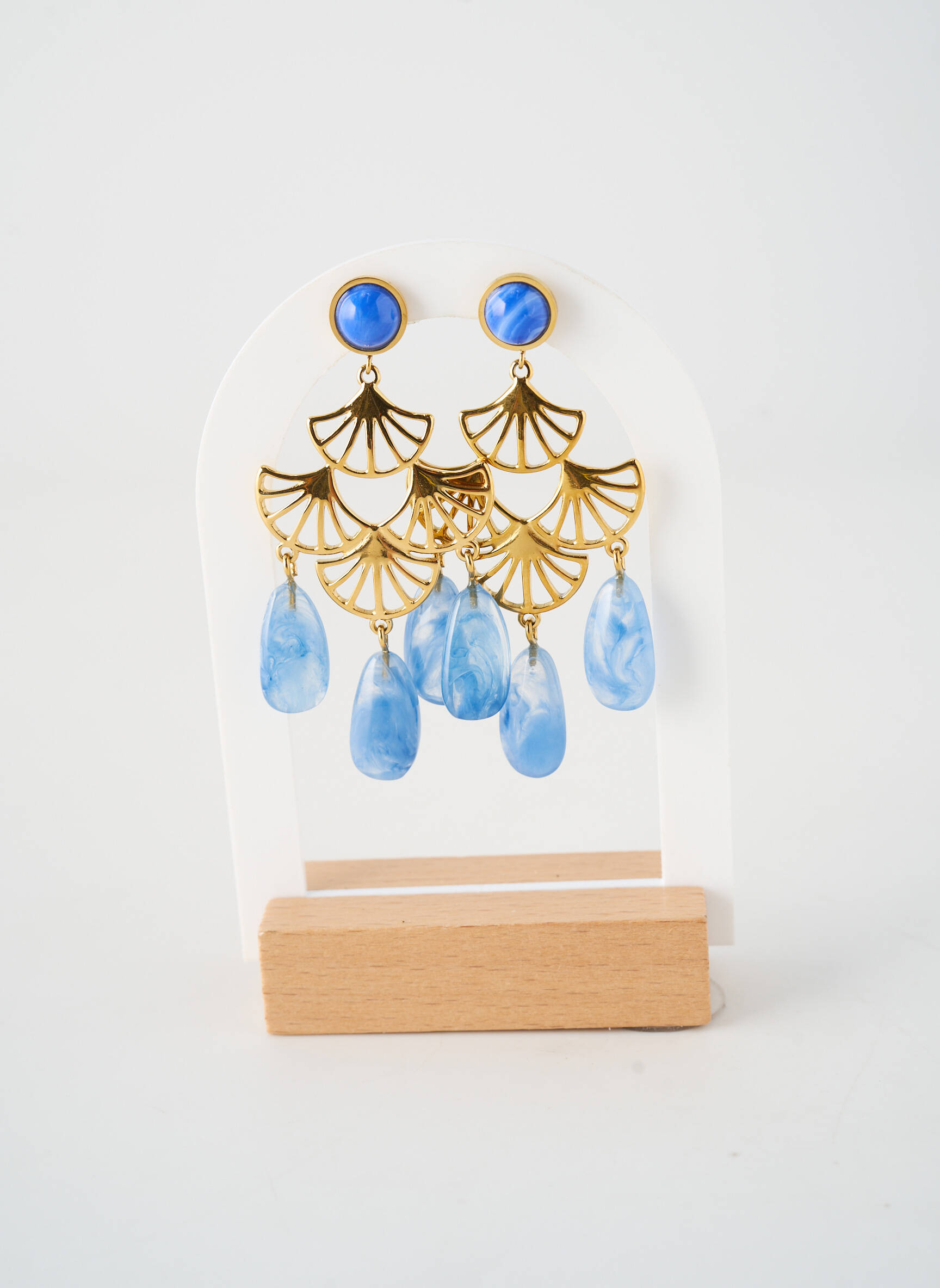 Boucles d’oreilles fermeture boucle(s) bleu BOHM femme