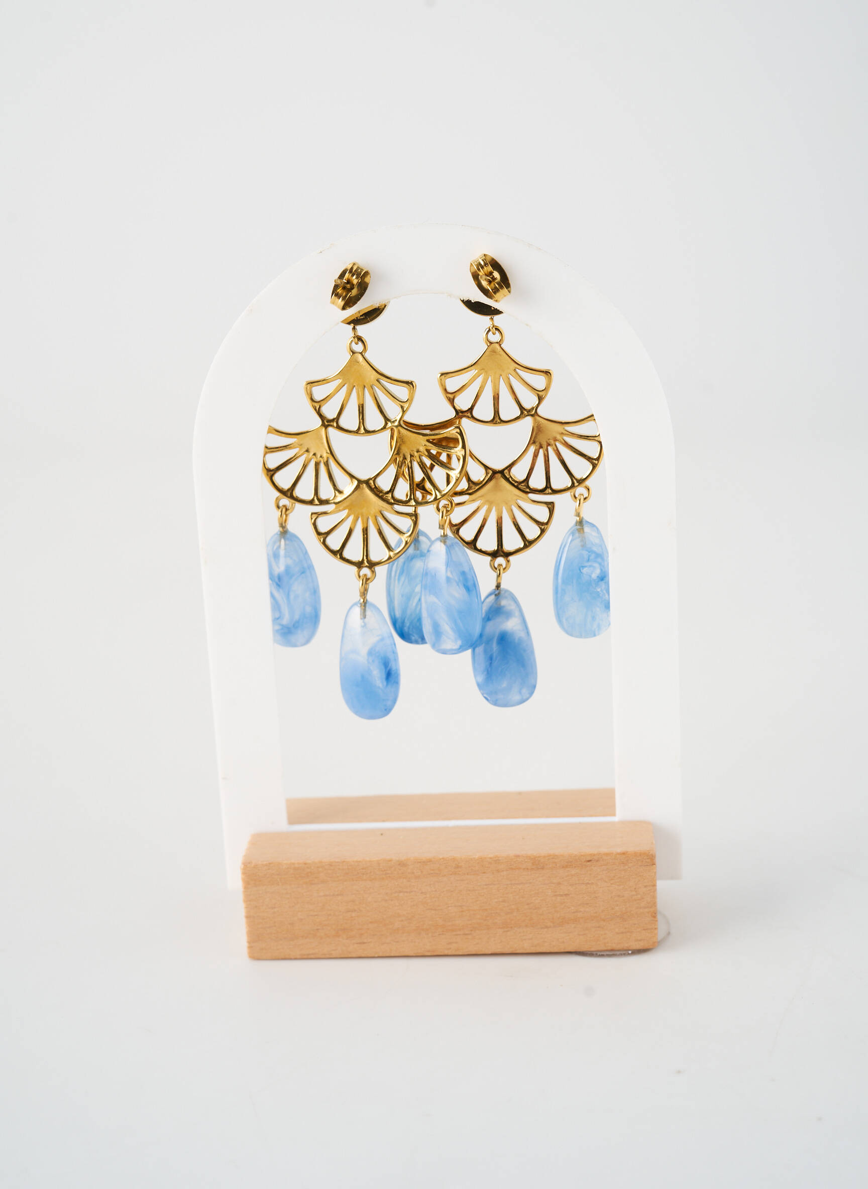 Boucles d’oreilles fermeture boucle(s) bleu BOHM femme