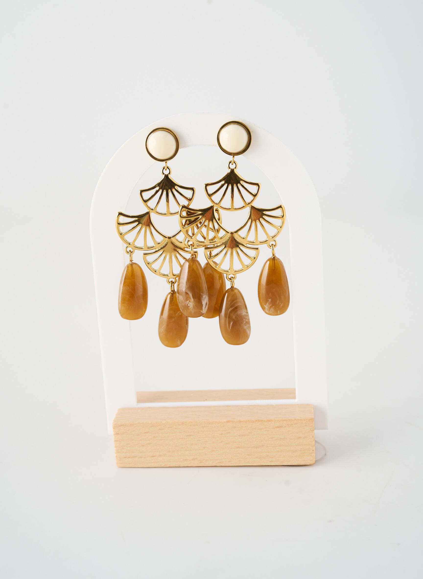 Boucles d’oreilles fermeture boucle(s) marron BOHM femme