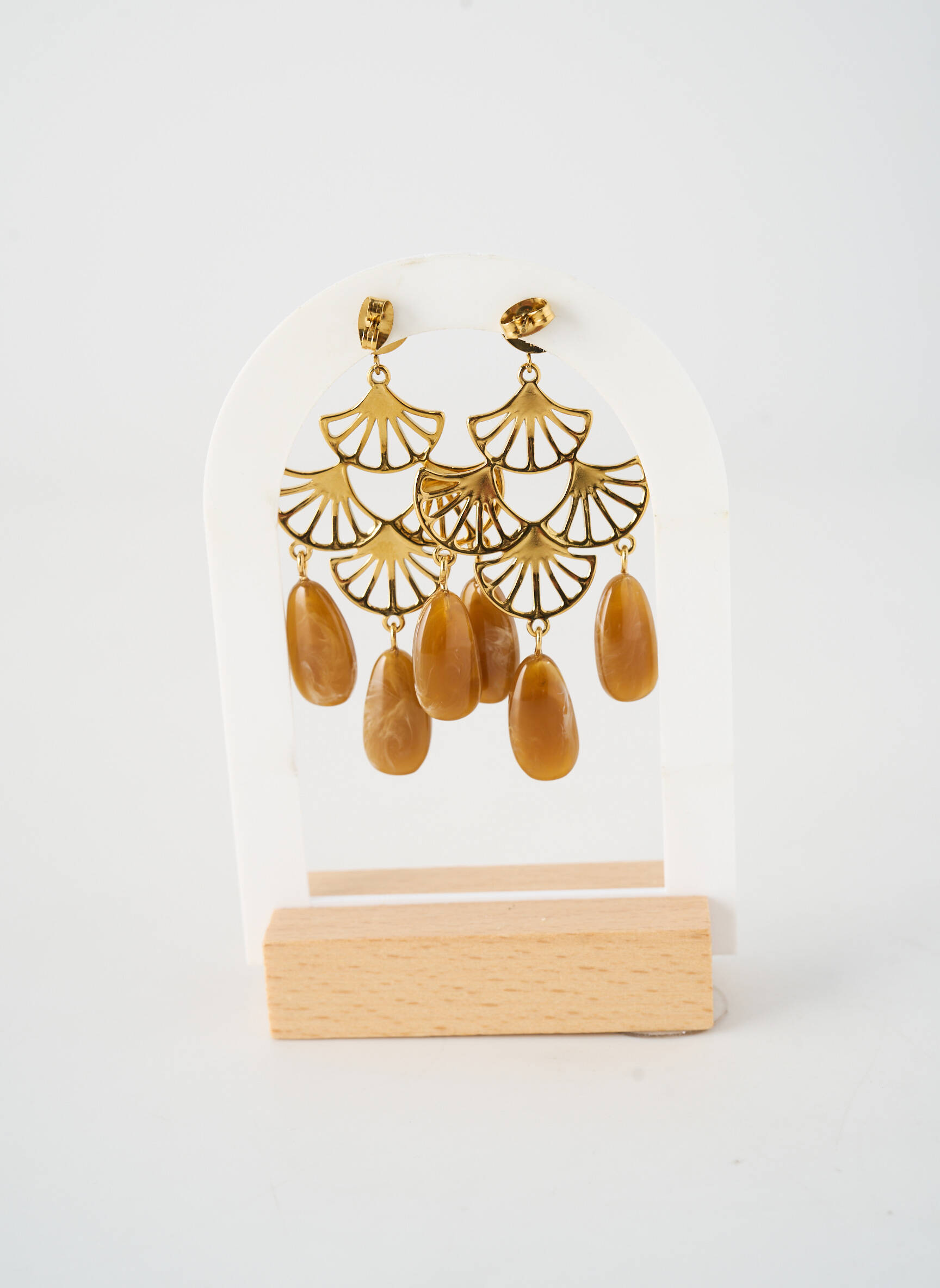 Boucles d’oreilles fermeture boucle(s) marron BOHM femme