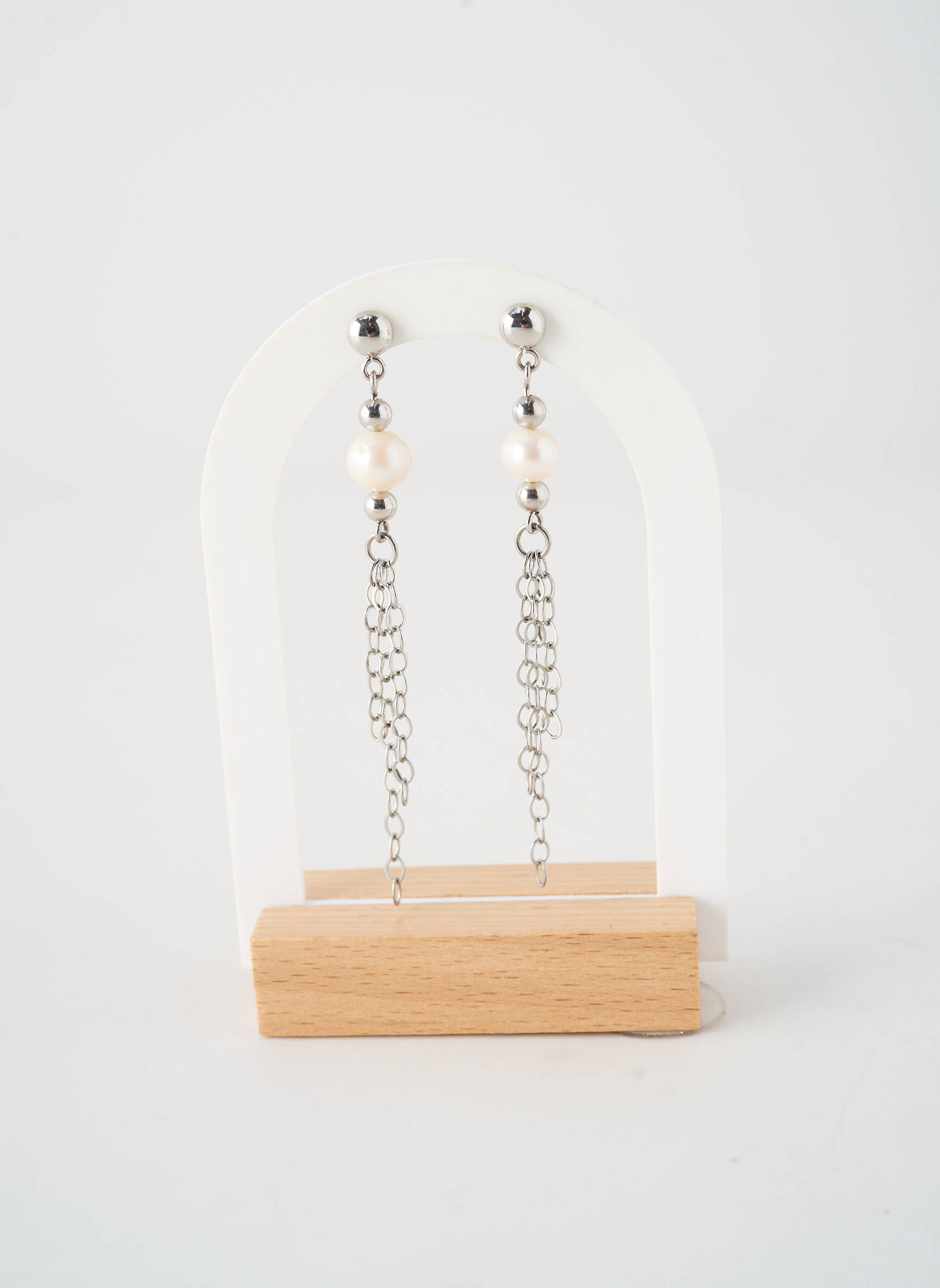Boucles d’oreilles ornement perles argent CEMPP femme