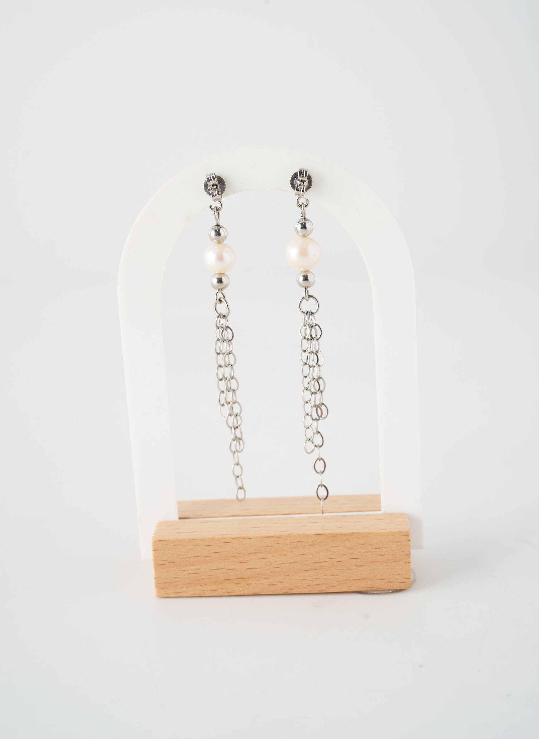 Boucles d’oreilles ornement perles argent CEMPP femme