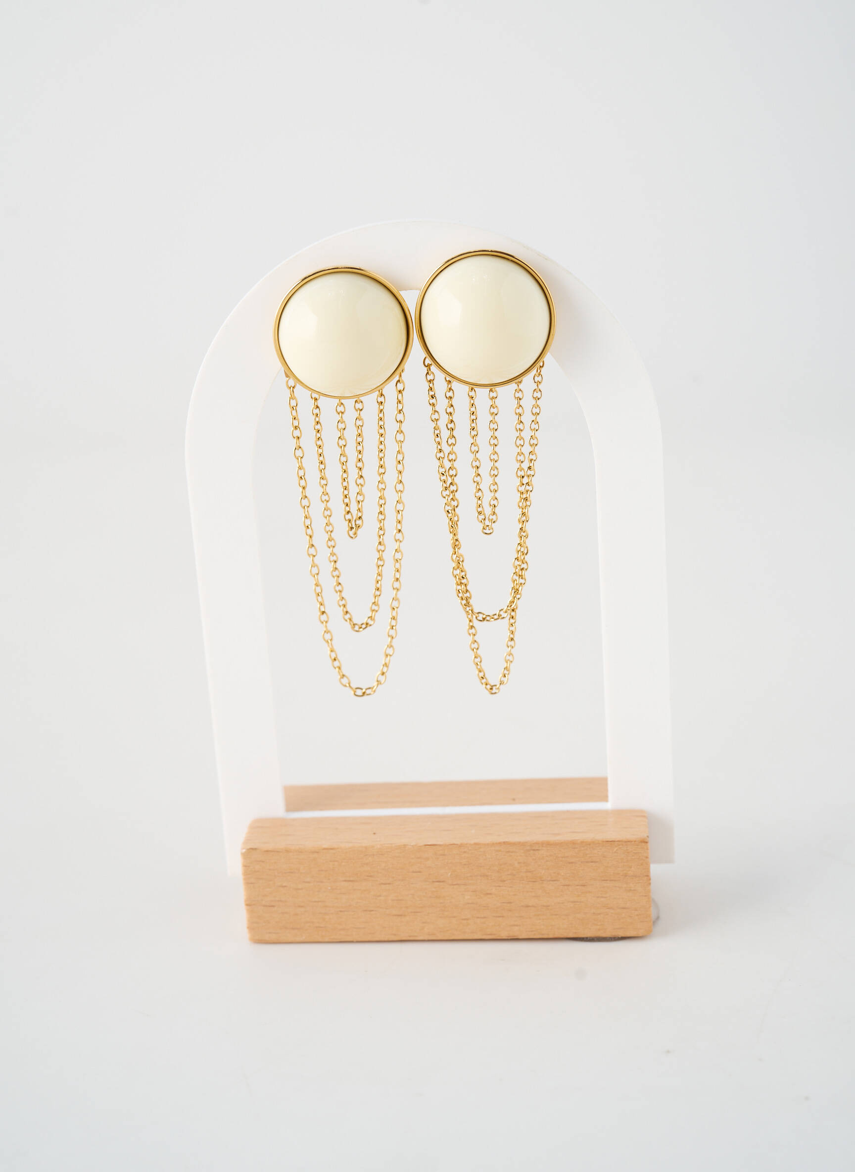 Boucles d’oreilles fermeture boucle(s) beige BOHM femme