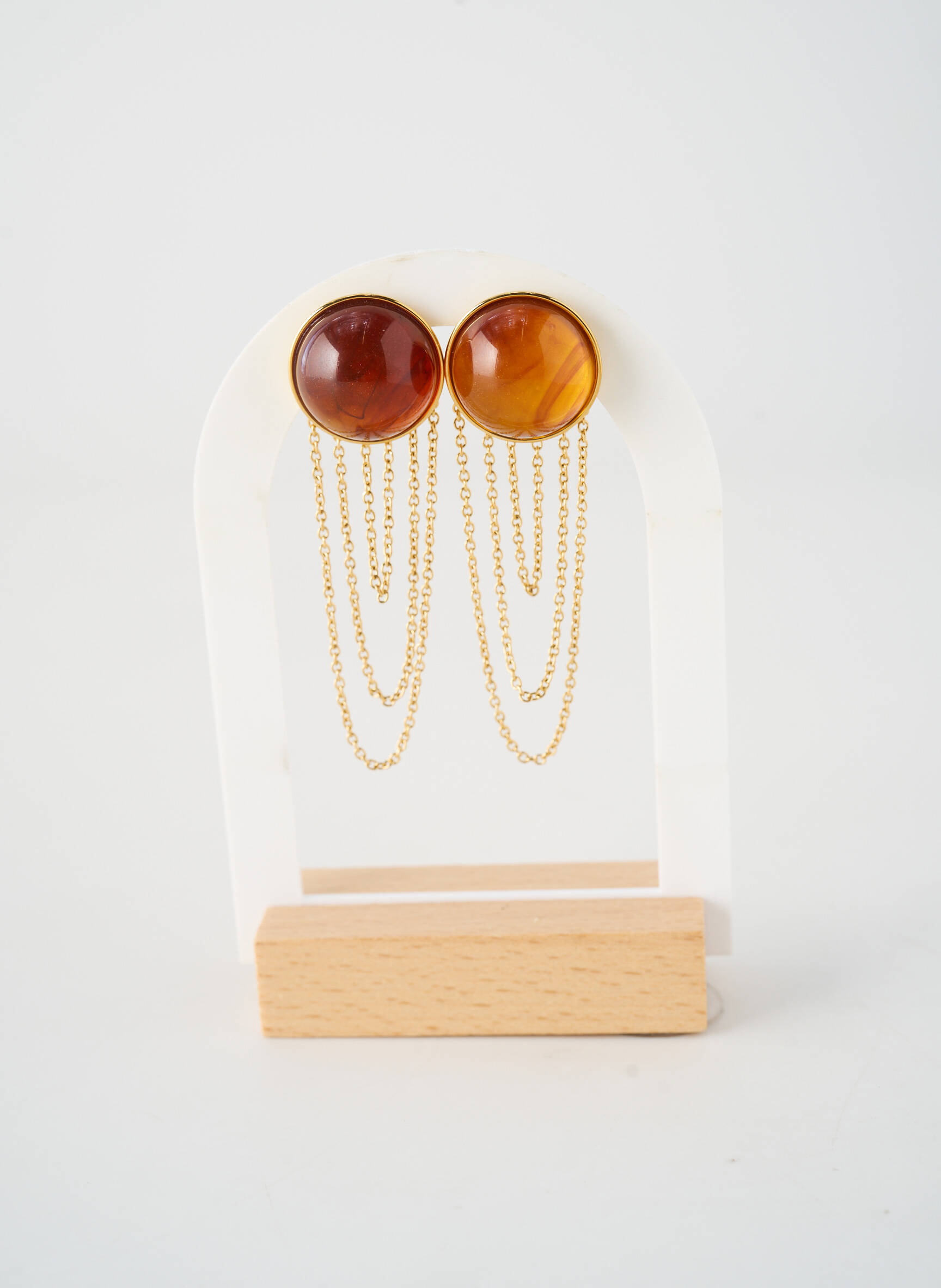 Boucles d’oreilles fermeture boucle(s) marron BOHM femme