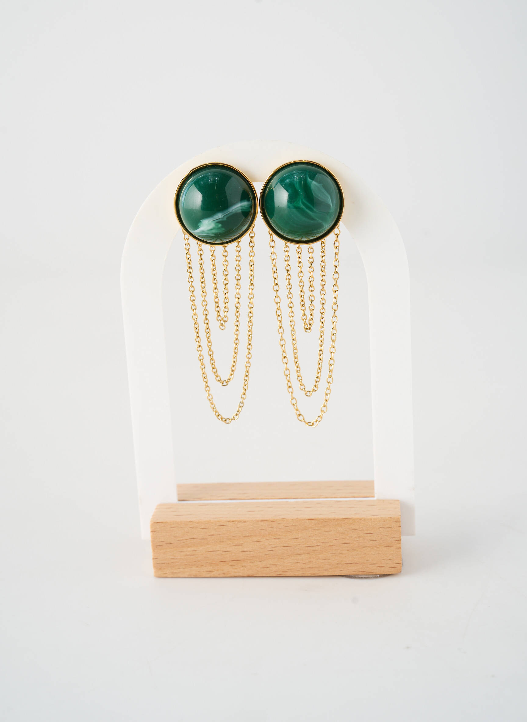 Boucles d’oreilles fermeture boucle(s) vert BOHM femme