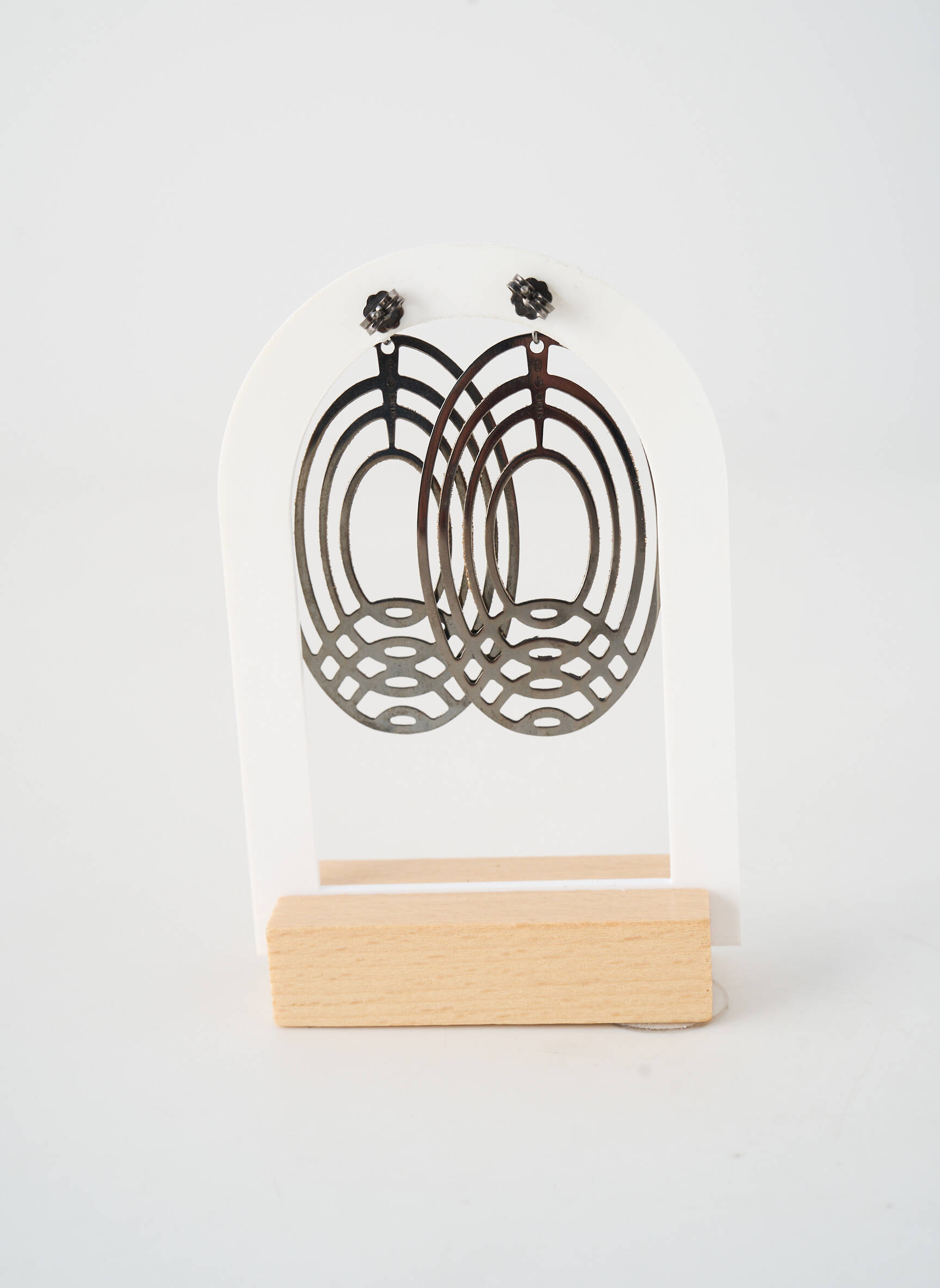 Boucles d’oreilles matériaux argent noir ORUS femme