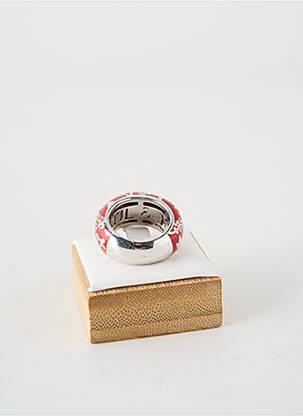 Bague matériaux plaqué argent rouge PAUL & JOE femme