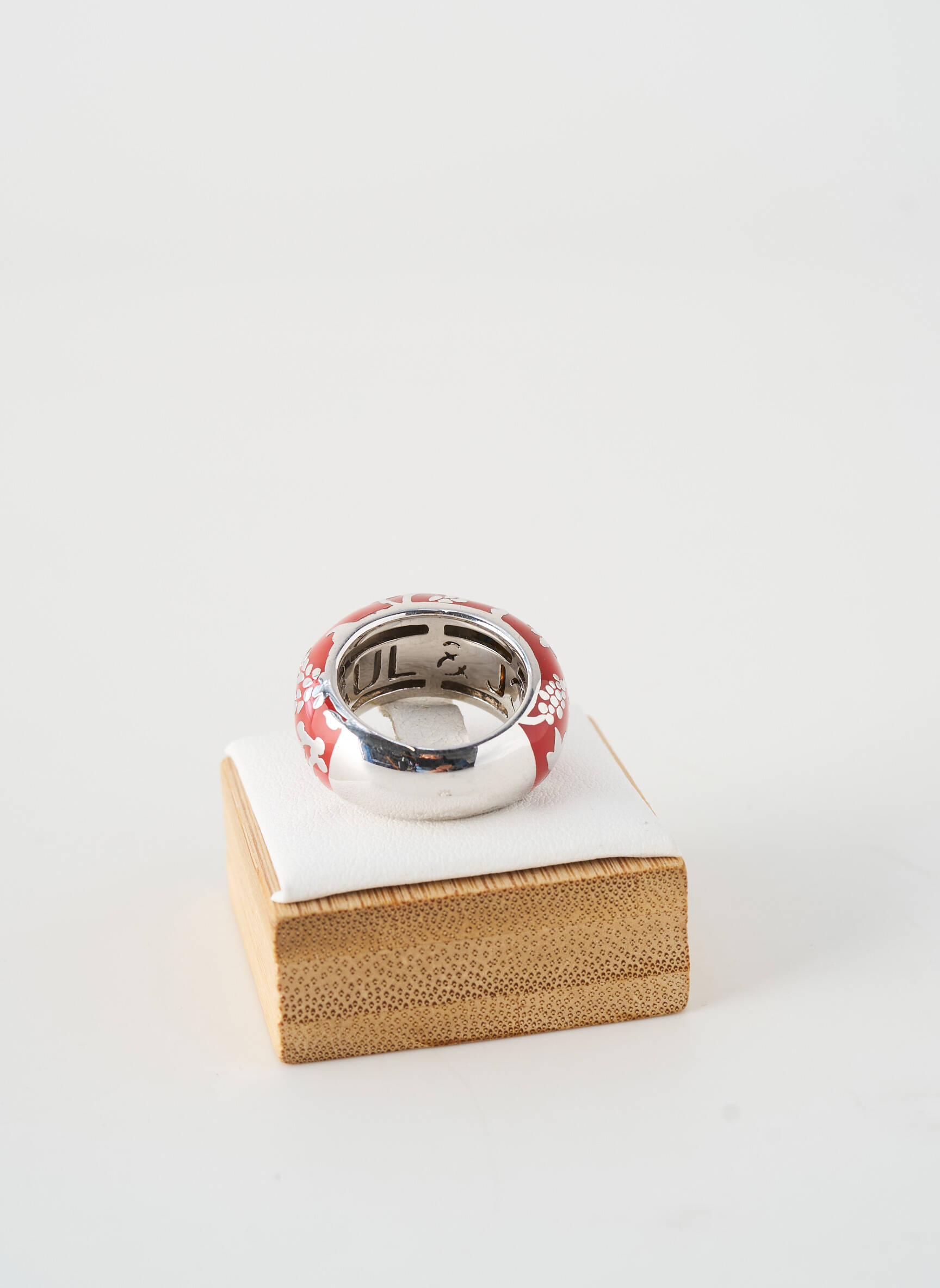 Bague matériaux plaqué argent rouge PAUL & JOE femme