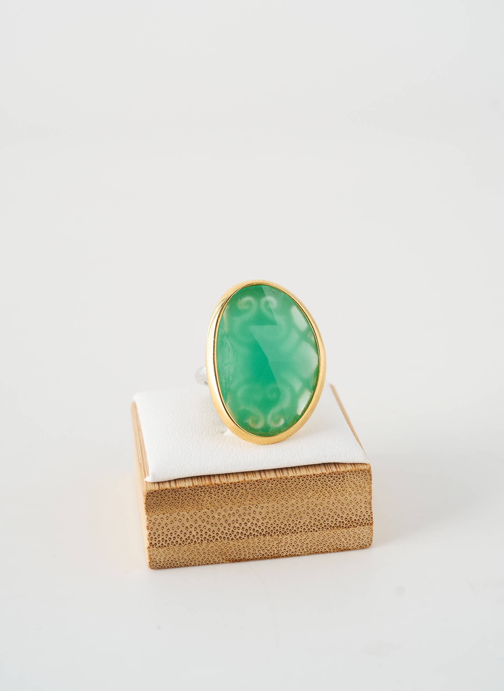 Bague ornement pierre vert ORUS femme