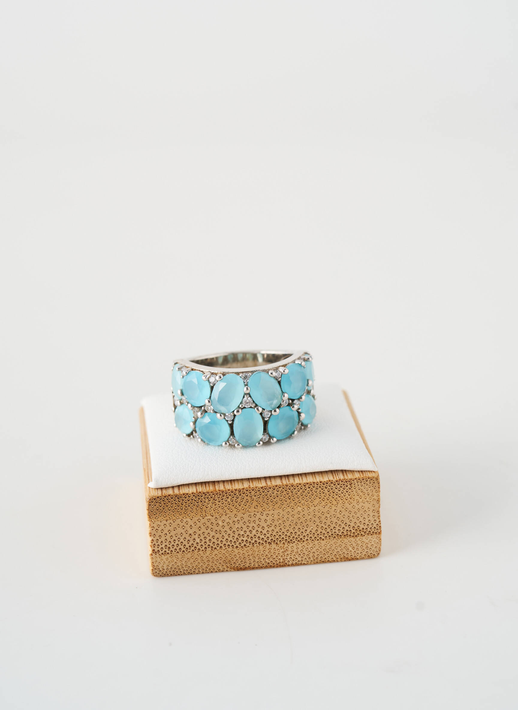 Bague matériaux argent bleu ORUS femme