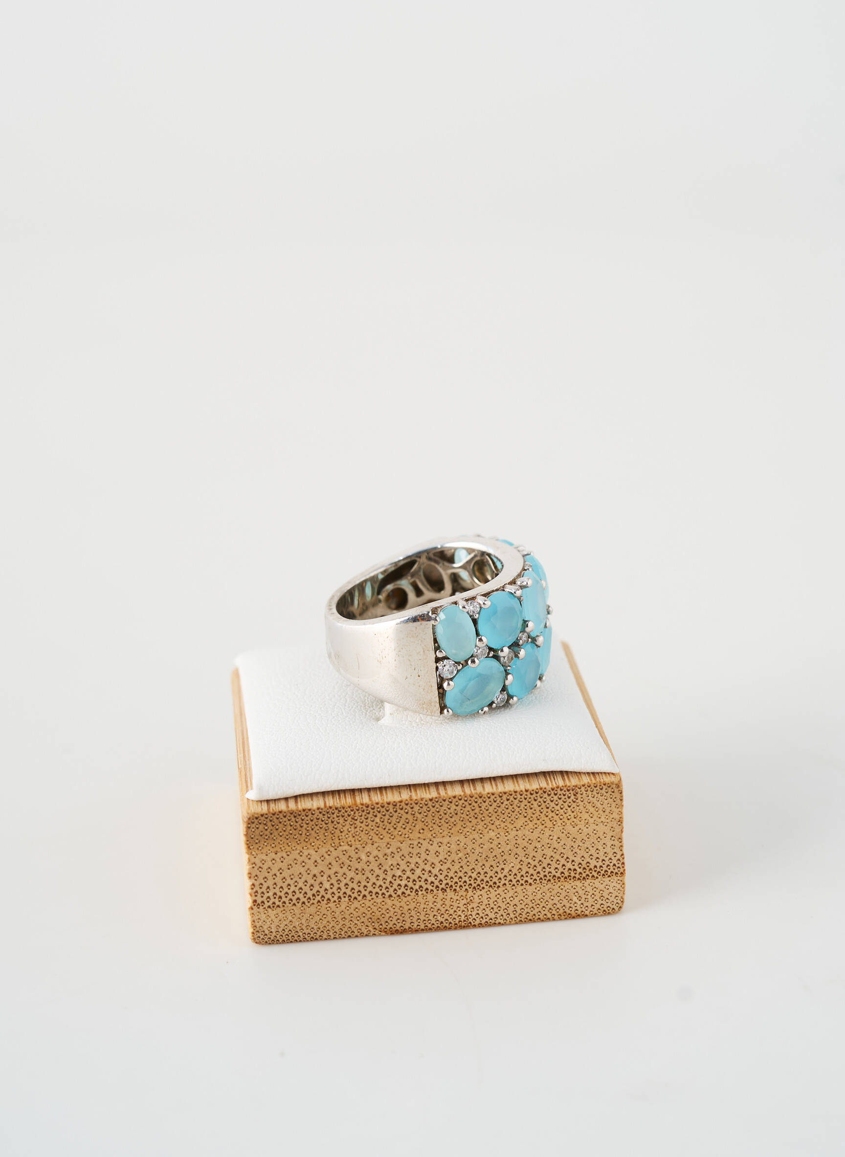 Bague matériaux argent bleu ORUS femme