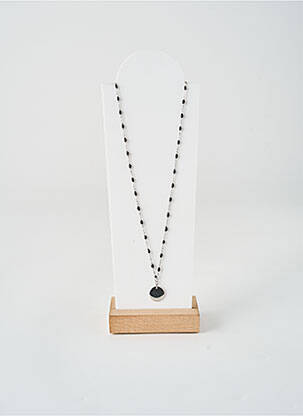 Collier matériaux plaqué argent noir ROBBEZ MASSON femme