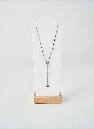 Collier matériaux plaqué argent noir ROBBEZ MASSON femme