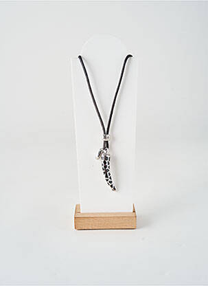 Collier matériaux métal noir COBRA femme