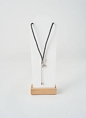 Collier matériaux métal noir COBRA femme