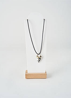 Collier fermeture fermoir mousqueton noir ALLAN'S homme