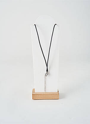 Collier fermeture fermoir mousqueton noir ALLAN'S homme