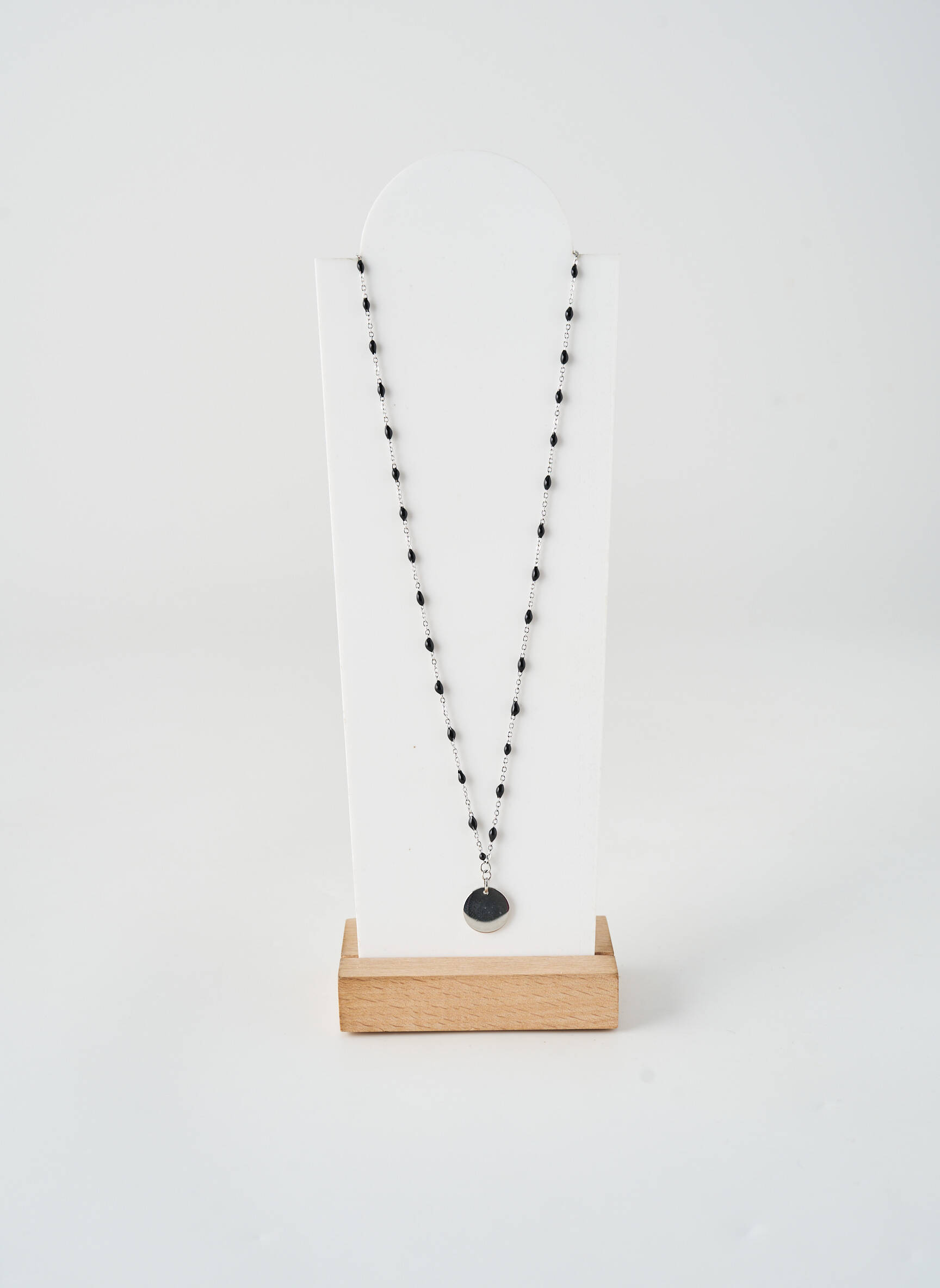 Collier matériaux plaqué argent noir ROBBEZ MASSON femme
